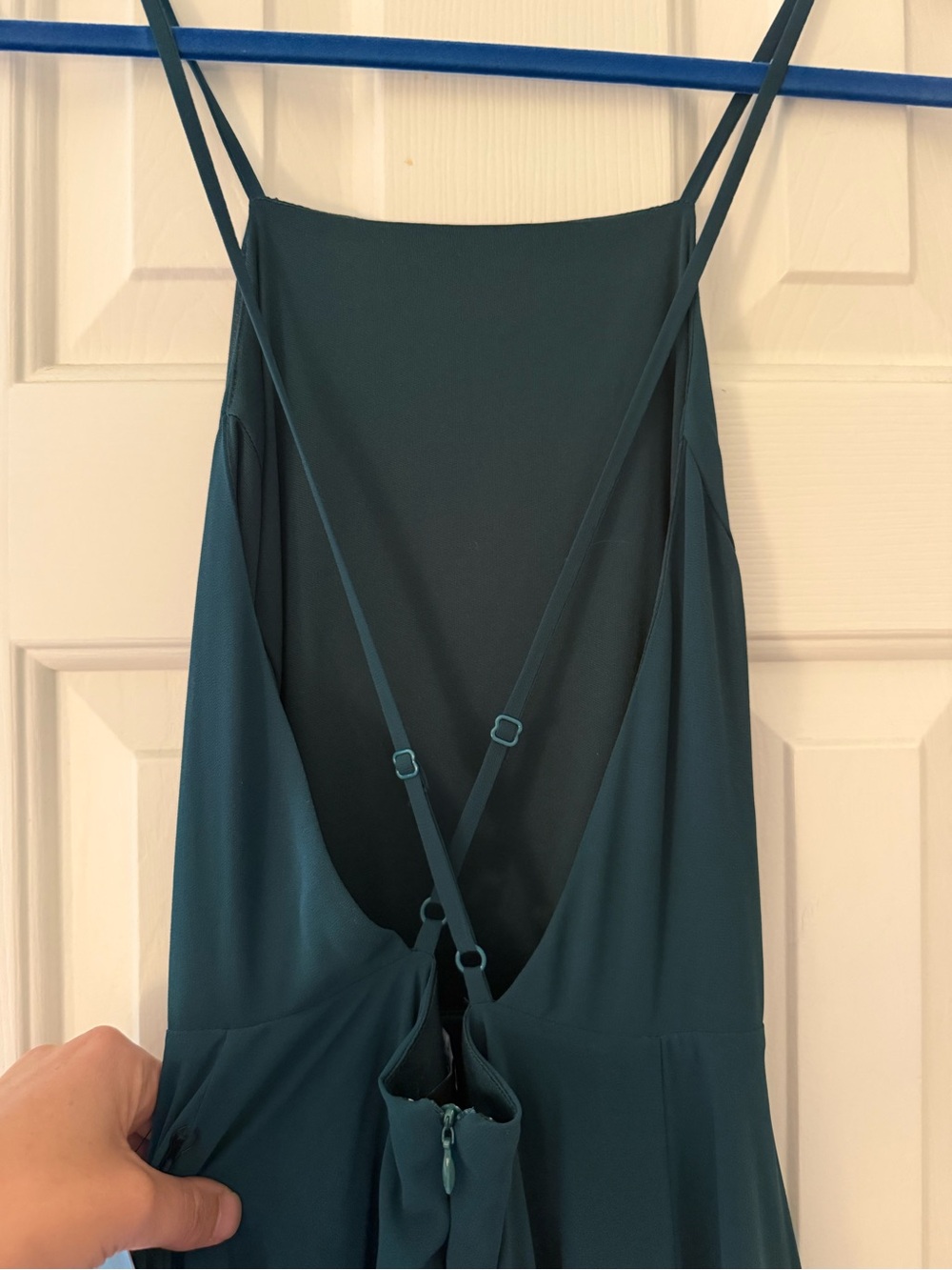 Lulu's Deep Teal Maxi Slip Dress with Spaghetti Straps